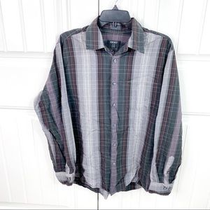 DKNY Men's Plaid Button Down Long Sleeve Shirt L